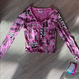 Barbie Pink Graphic Long Sleeve Top